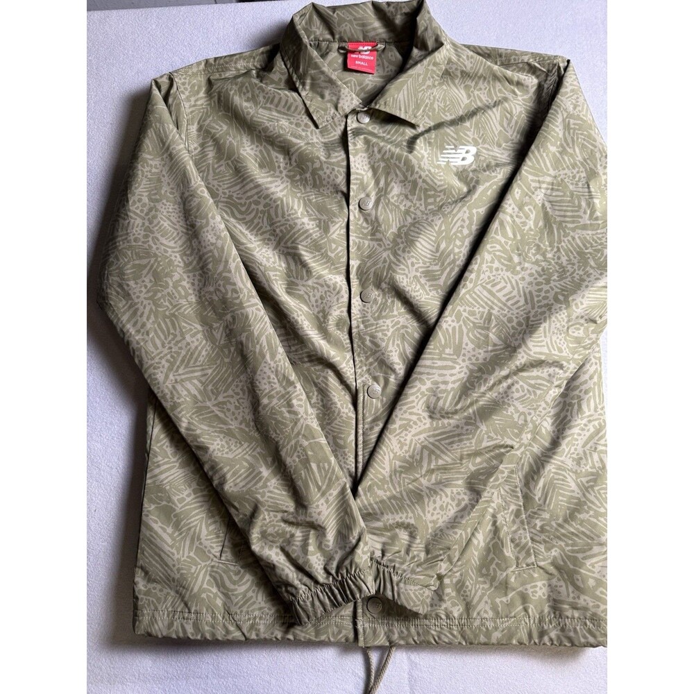 New Balance Athletic Dept Sportswear Green Pattern Coach Jacket Men’s Size Small